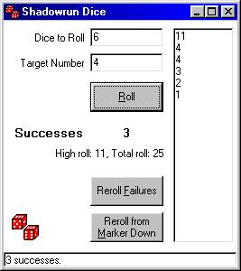 SRDice screen shot
